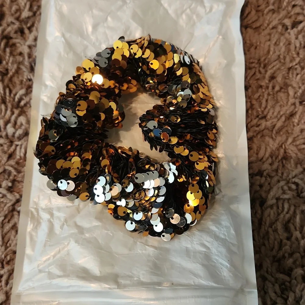 Sequin Scrunchie Set (3 Piece) - Red, Blue, Gold